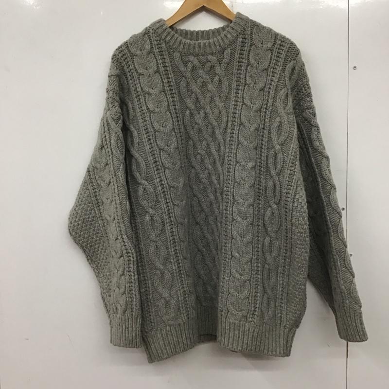 フリークスストア FREAK S STORE ニット、セーター 長袖 長袖ニットカットソー クルーネック セーター M 総柄 灰 / グレー / メンズ USED 古着 中古 10137297