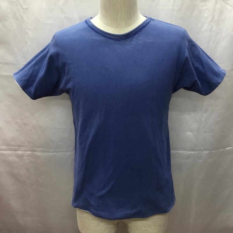 ウエアハウス WAREHOUSE Tシャツ 半袖 半袖カットソー プリントTシャツ クルーネックカットソー リバーシブル 36 プリント 白 / ホワイト / X 水色 / ライトブルー /  メンズ USED 古着 中古 10108985