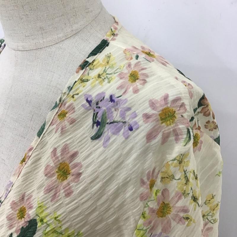 ザラ ZARA カットソー 長袖 Vネック M 花柄 マルチカラー / マルチカラー /  レディース USED 古着 中古 10113065