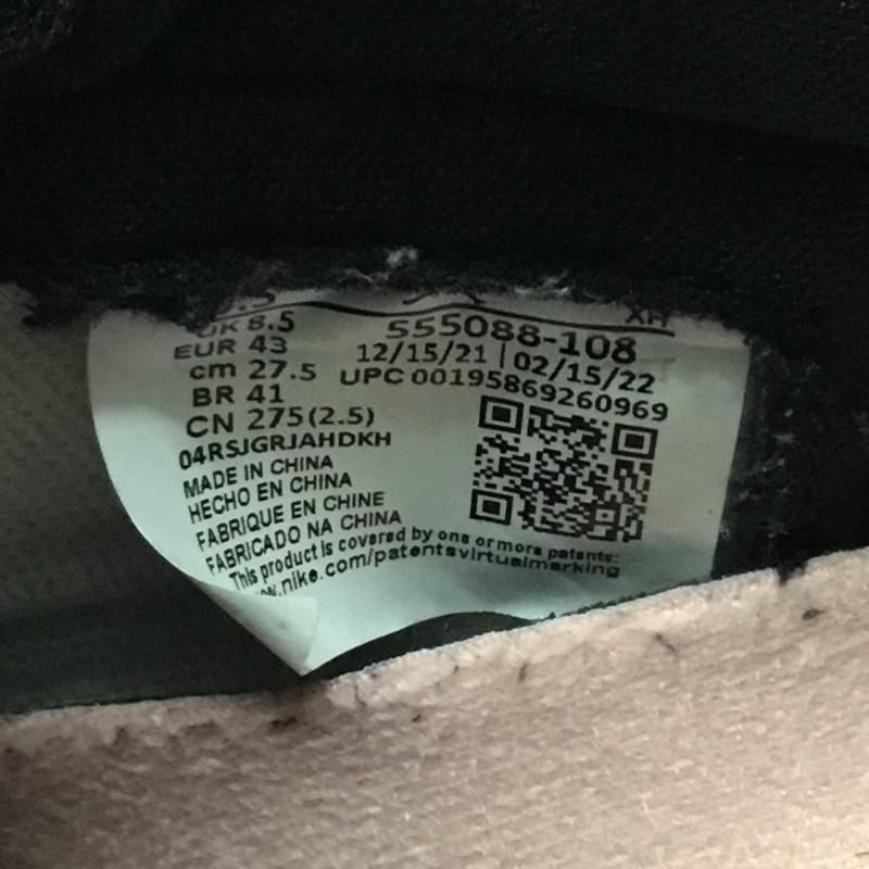 ナイキ NIKE スニーカー スニーカー 555088-108 AIR JORDAN 1 RETRO HIGH OG 27.5cm 箱有 27.5cm ロゴ、文字 白 / ホワイト / X 黒 / ブラック / X 灰 / グレー / メンズ USED 古着 中古 10122245