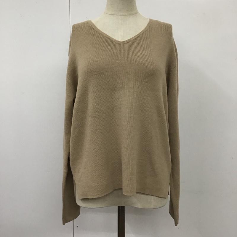 オペークドットクリップ OPAQUE.CLIP ニット、セーター 長袖 M 無地 ベージュ / ベージュ /  レディース USED 古着 中古 10110299