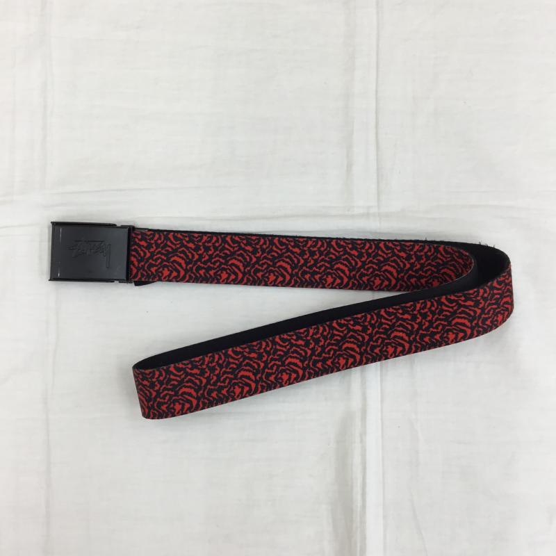 ステューシー STUSSY ベルト・バックル ベルト FREE 総柄 赤 / レッド / X 黒 / ブラック / メンズ USED 古着 中古 10138274