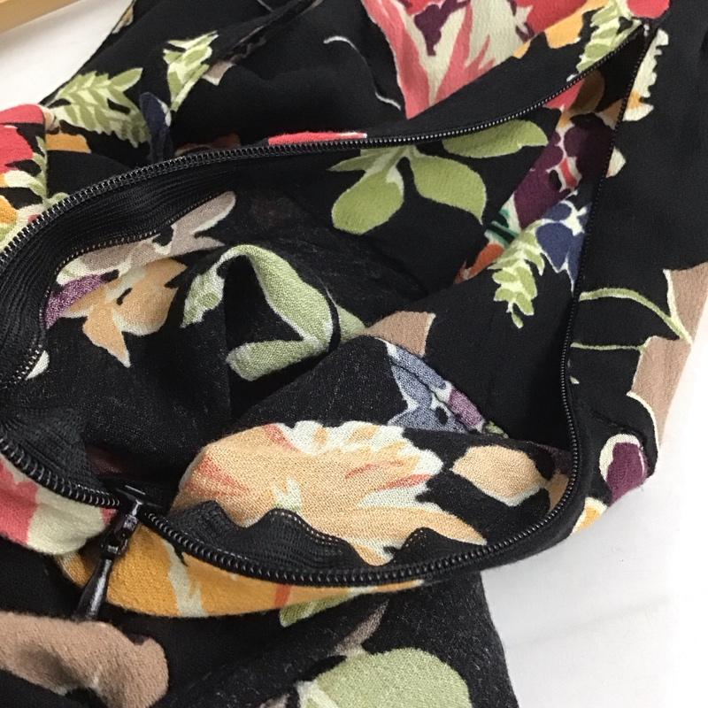 ザラ ZARA ワンピース ロングスカート Vネック 長袖 XS 花柄 マルチカラー / マルチカラー / レディース USED 古着 中古 10138637