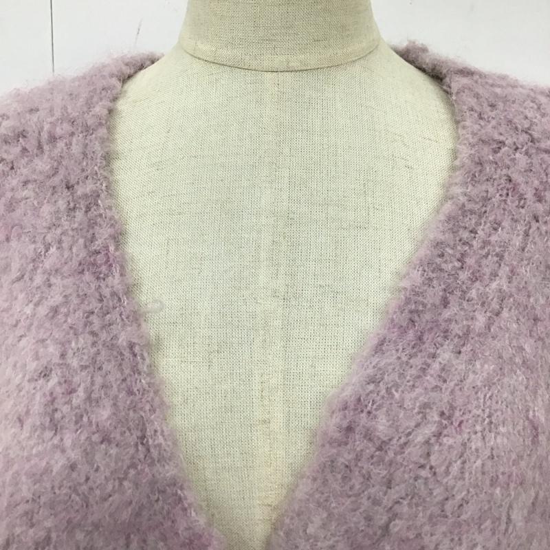 ダブルクローゼット w closet カーディガン 長袖 長袖カーディガン 長袖カットソー ノーカラージャケット 前開カーディガン FREE 無地 紫 / パープル / レディース USED 古着 中古 10118013