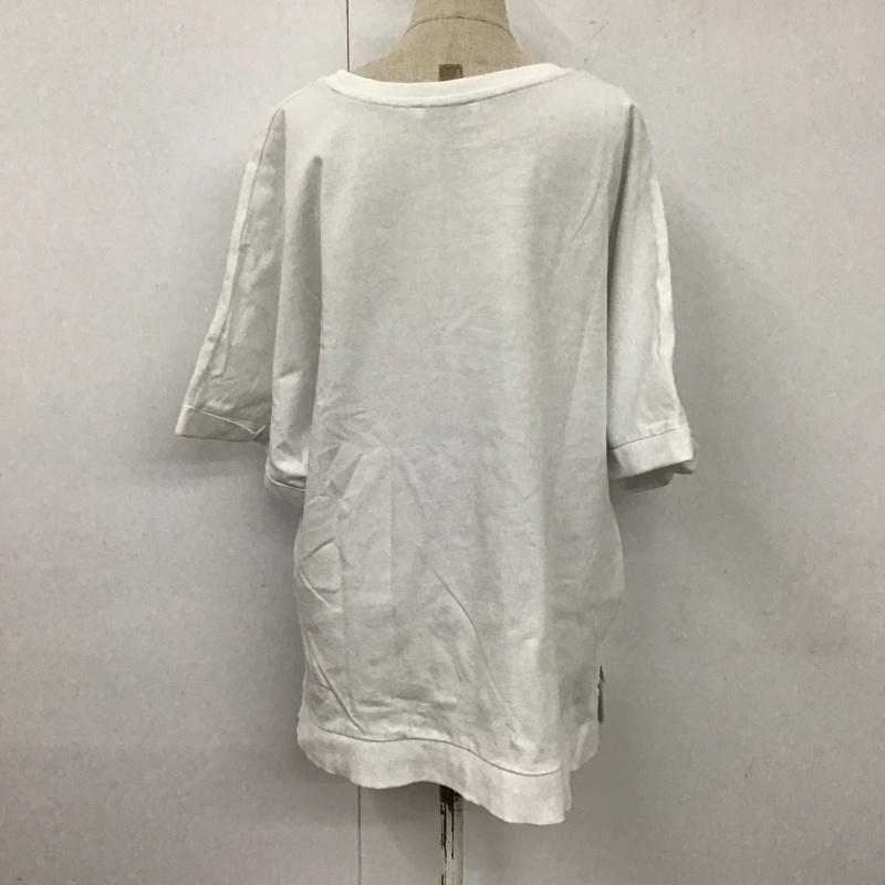ザラ ZARA カットソー 半袖 クルーネック サイドスリット L 無地 白 / ホワイト /  レディース USED 古着 中古 10112052