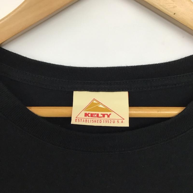 ケルティ KELTY Tシャツ 半袖 半袖カットソー プリントTシャツ クルーネックカットソー L ロゴ、文字 黒 / ブラック / メンズ USED 古着 中古 10137799