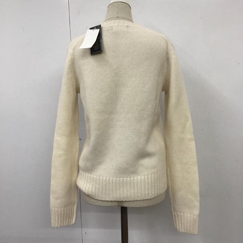 ポロラルフローレン POLO RALPH LAUREN ニット、セーター 長袖 長袖ニットカットソー ニット セーター クルーネックニット XS ロゴ、文字 白 / ホワイト /  レディース USED 古着 中古 10113758
