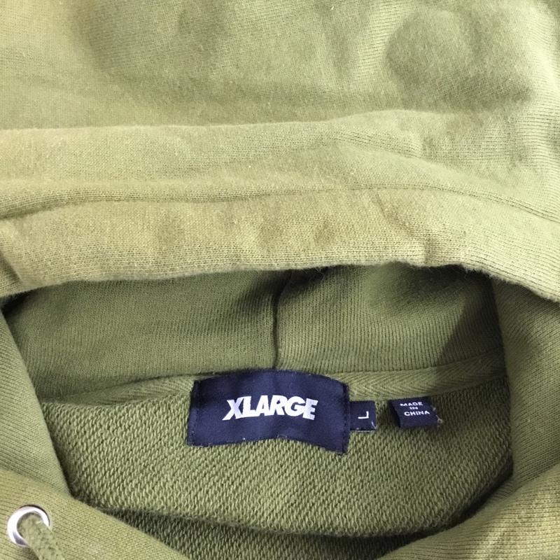 エクストララージ XLARGE パーカー 長袖 長袖パーカー フード付きパーカー プリントスウェット トレーナー L ロゴ、文字 緑 / グリーン / メンズ USED 古着 中古 10110065