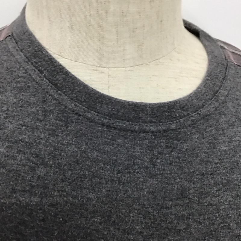 バーバリーブラックレーベル BURBERRY BLACK LABEL Tシャツ 半袖 半袖カットソー 刺繍Tシャツ クルーネックカットソー 3 ロゴ、文字 灰 / グレー / メンズ USED 古着 中古 10107691