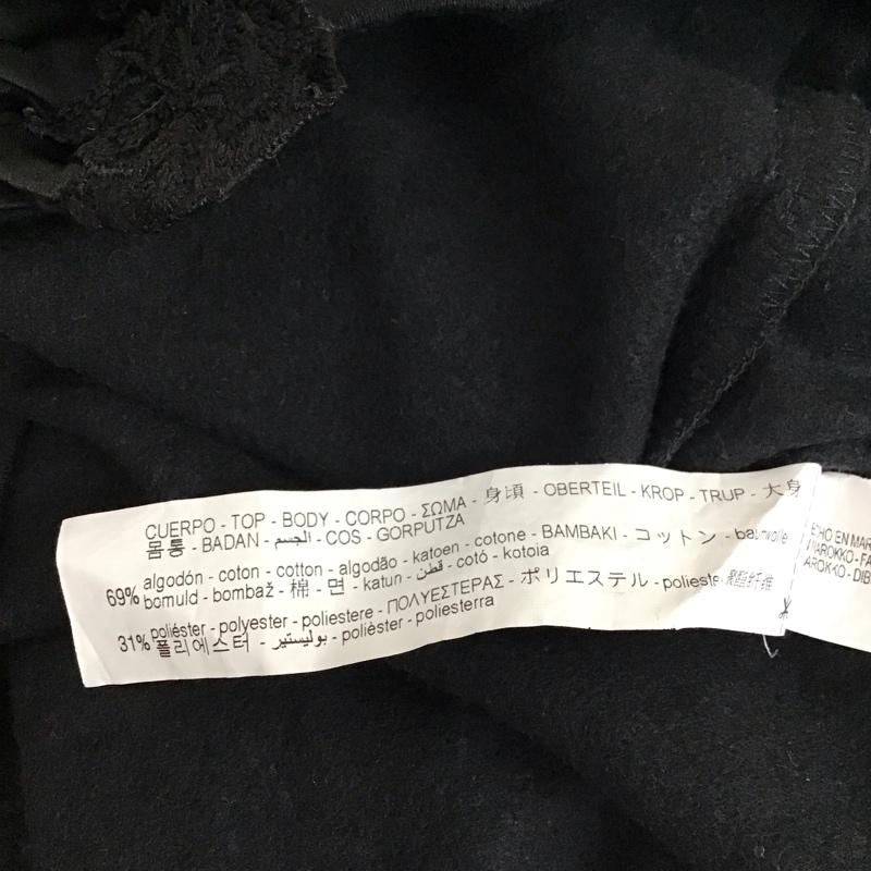 ザラ ZARA トレーナー 長袖 0085 021 800 スウェット 裏起毛 レース L 無地 黒 / ブラック / レディース USED 古着 中古 10118220