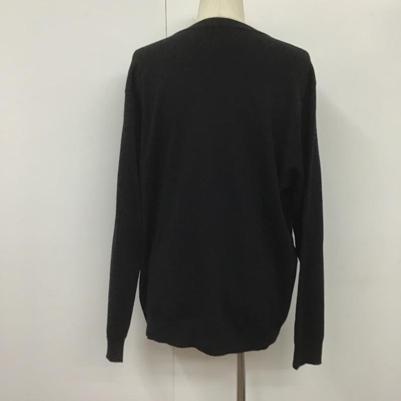 フレッドペリー FRED PERRY ニット、セーター 長袖 Vネック 42 黒 / ブラック / メンズ USED 古着 中古 10106063