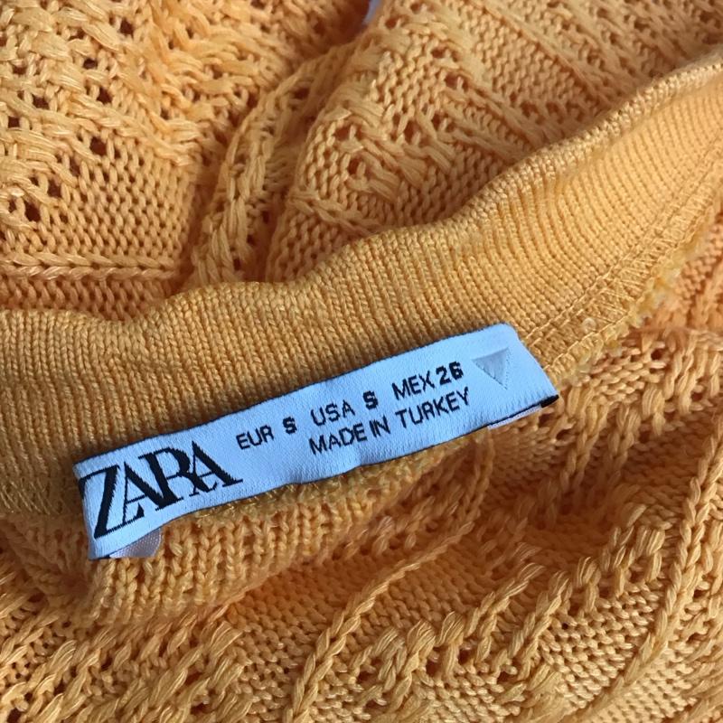 ザラ ZARA カットソー 半袖 半袖カットソー Tシャツ クルーネックカットソー S 橙 / オレンジ / レディース USED 古着 中古 10112117