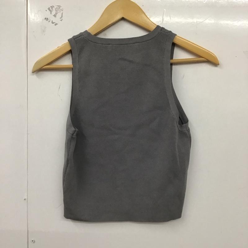 ザラ ZARA タンクトップ タンクトップ 1750 002 802 ノースリーブ クロップド丈 タグ付き M 無地 灰 / グレー / レディース USED 古着 中古 10129173