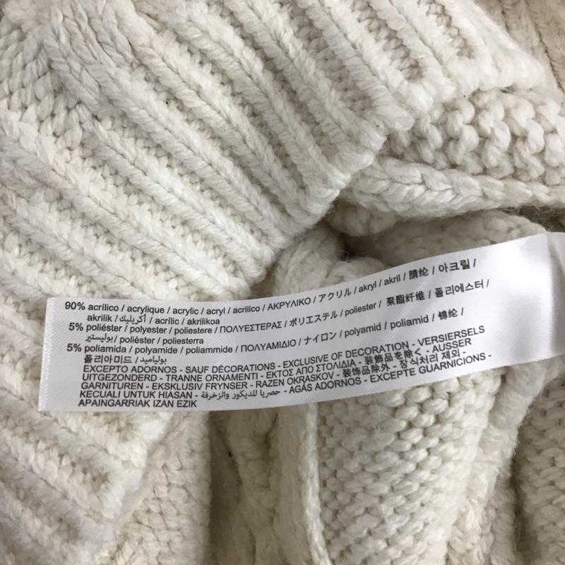 ザラ ZARA ニット、セーター 長袖 6771 161 712 クルーネック ケーブル ビジュー S オフホワイト / オフホワイト / レディース USED 古着 中古 10124994