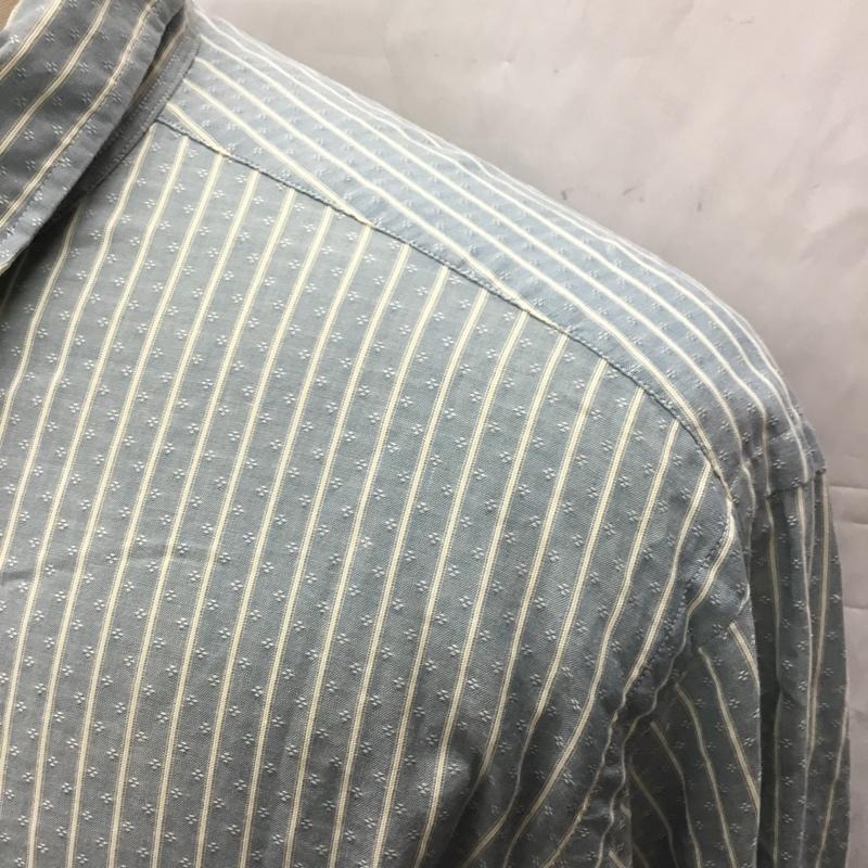 ポロバイラルフローレン Polo by RALPH LAUREN シャツ、ブラウス 長袖 長袖シャツ カラーシャツ ポケットシャツ 長袖カットソー ストライプシャツ L ストライプ 白 / ホワイト / X 水色 / ライトブルー / メンズ USED 古着 中古 10106418