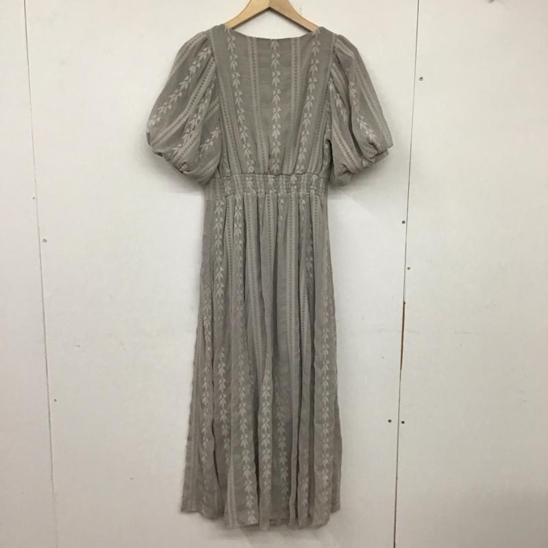 アルシーヴ archives ワンピース ロングスカート FREE 無地 X 刺繍 灰 / グレー / レディース USED 古着 中古 10133996