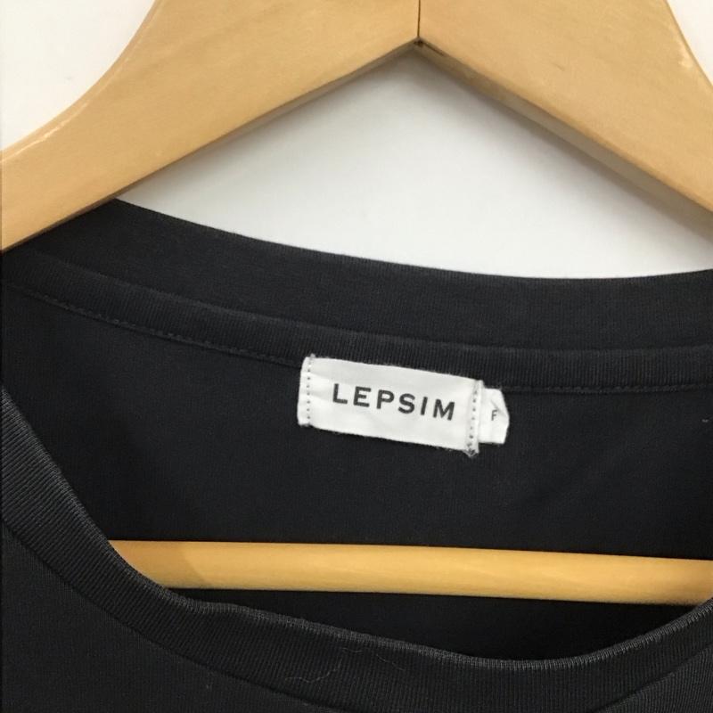レプシィム LEPSIM カットソー 半袖 LP062439AD 異素材フリルチュニック フリル袖Tシャツ FREE 無地 黒 / ブラック / レディース USED 古着 中古 10131756