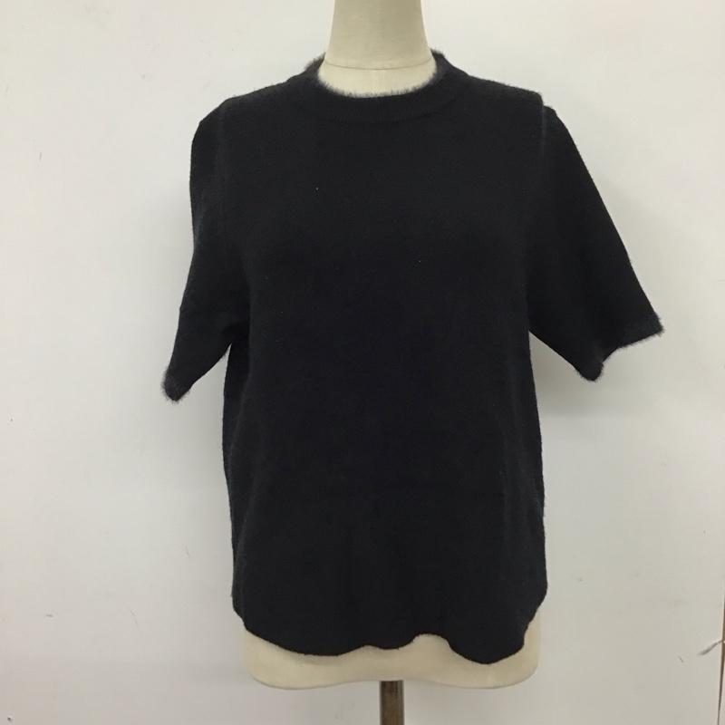 ザラ ZARA ニット、セーター 半袖 半袖ニットカットソー クルーネックカットソー 半袖セーター M 無地 黒 / ブラック / レディース USED 古着 中古 10115984