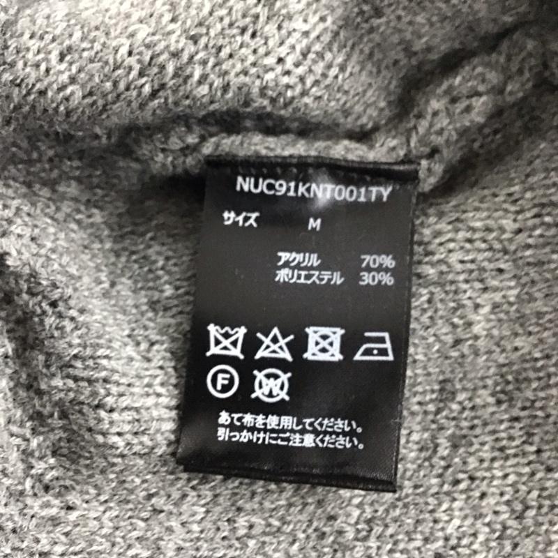 ナノユニバース nano・universe ニット、セーター 長袖 長袖ニットカットソー クルーネック セーター M 総柄 灰 / グレー / メンズ USED 古着 中古 10135978