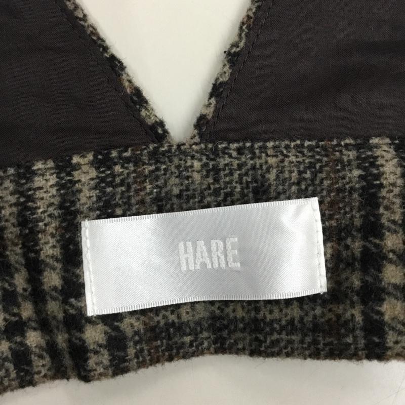 ハレ HARE トップス トップス HAL06086AK ビスチェ ベスト FREE チェック ベージュ / ベージュ / X 黒 / ブラック / X 茶 / ブラウン / レディース USED 古着 中古 10118182