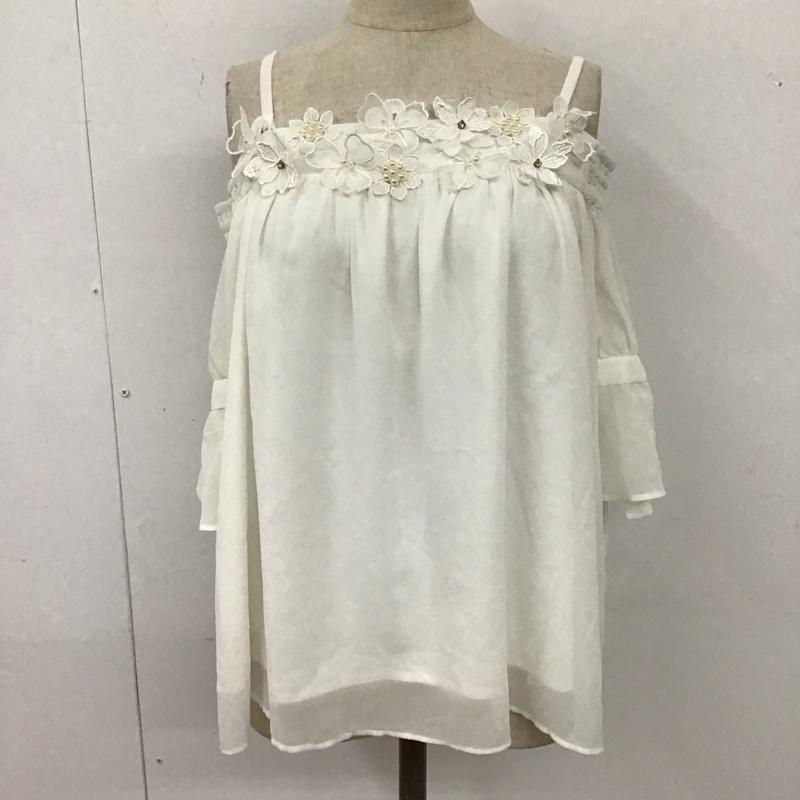 セシルマクビー CECIL McBEE カットソー 半袖 M 無地 白 / ホワイト /  レディース USED 古着 中古 10114006