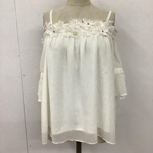 セシルマクビー CECIL McBEE カットソー 半袖 M 無地 白 / ホワイト /  レディース USED 古着 中古 10114006