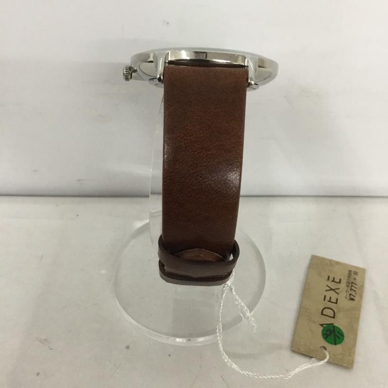 アデクス ADEXE 腕時計 アナログ(クォーツ式) 1868B-03 レザー ロゴ、文字 茶 / ブラウン / メンズ USED 古着 中古 10127474