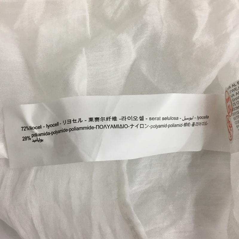ザラ ZARA シャツ、ブラウス 半袖 ノースリーブシャツ フリルシャツ ノーカラーシャツ ノースリーブカットソー M 無地 白 / ホワイト / レディース USED 古着 中古 10110304