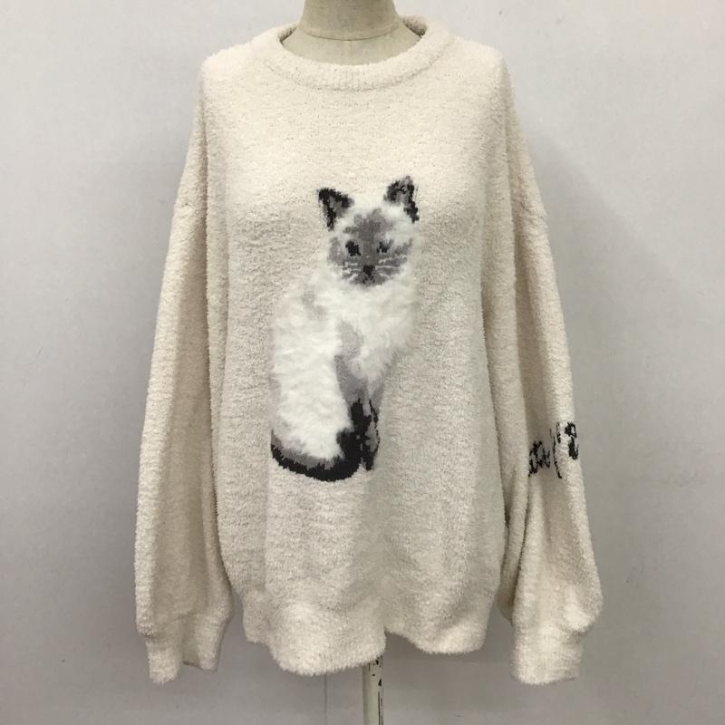 ジェラートピケ gelato pique カットソー 長袖 pwnt225092 ネコJQDプルオーバー ルームウェア プリント 白 / ホワイト / レディース USED 古着 中古 10117944
