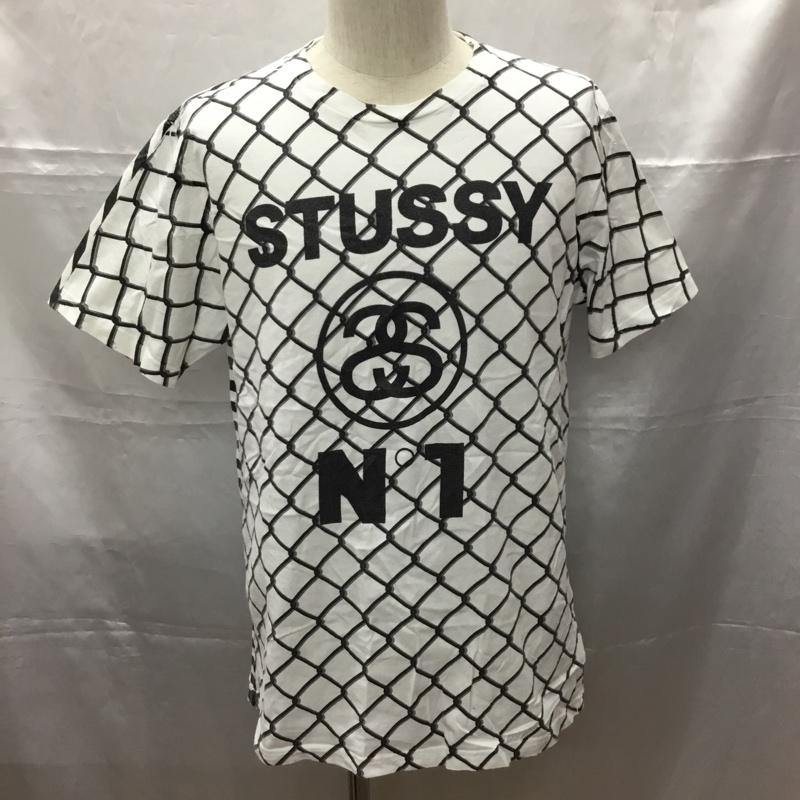 ステューシー STUSSY Tシャツ 半袖 半袖カットソー プリントTシャツ クルーネックカットソー L ロゴ、文字 白 / ホワイト /  メンズ USED 古着 中古 10108709