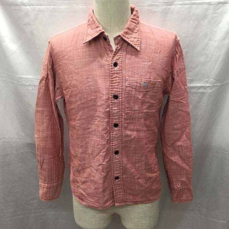 アールジェイビー R.J.B シャツ、ブラウス 長袖 長袖シャツ カラーシャツ ポケットシャツ 長袖カットソー 38 ロゴ、文字 赤 / レッド / メンズ USED 古着 中古 10114057