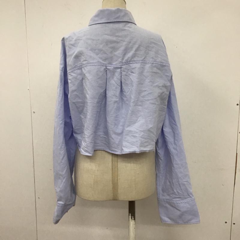 ザラ ZARA シャツ、ブラウス 長袖 長袖シャツ ショート丈シャツ カラーシャツ カジュアルシャツ M 無地 水色 / ライトブルー / レディース USED 古着 中古 10107086