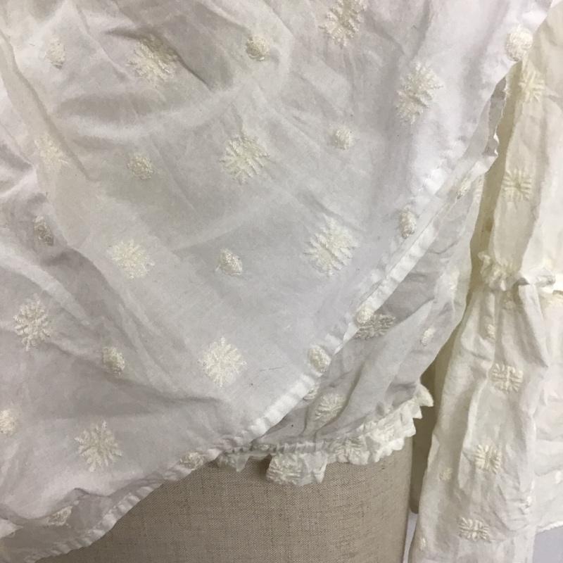 ザラウーマン ZARA WOMAN カットソー 長袖 5796 041 250 オフショルダー フレアスリーブ L 刺繍 アイボリー / アイボリー /  レディース USED 古着 中古 10106727