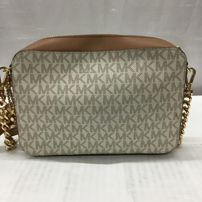 マイケルコース MICHAEL KORS ショルダーバッグ ショルダーバッグ 32F8GD5M2B フリンジ ロゴ 総柄 茶 / ブラウン / X オフホワイト / オフホワイト / レディース USED 古着 中古 10112518