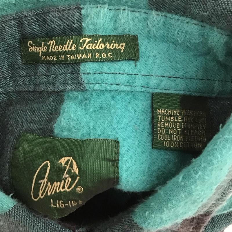 古着 USED シャツ、ブラウス 長袖 L チェック 黒 / ブラック / X 緑 / グリーン / メンズ USED 古着 中古 10107046