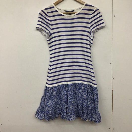 ポロラルフローレン POLO RALPH LAUREN ワンピース ミニスカート XL ボーダー柄 白 / ホワイト / X 水色 / ライトブルー /  レディース USED 古着 中古 10131974
