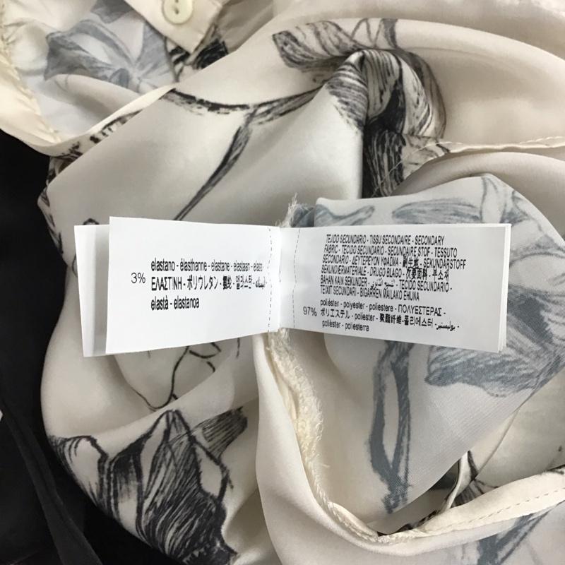 ザラ ZARA シャツ、ブラウス 半袖 半袖シャツ プリントシャツ カラーシャツ S プリント 白 / ホワイト / X 黒 / ブラック / レディース USED 古着 中古 10126934