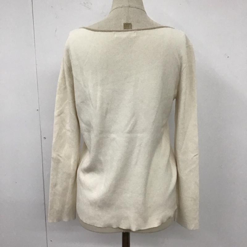 ナチュラルビューティーベーシック NATURAL BEAUTY BASIC ニット、セーター 長袖 017-1170210 総針ボートネックニット 長袖ニットカットソー M 無地 ベージュ / ベージュ / レディース USED 古着 中古 10121651