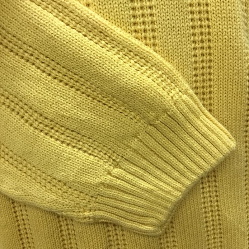 チャップス CHAPS ニット、セーター 長袖 長袖ニットカットソー ニット セーター クルーネックニット L ロゴ、文字 黄 / イエロー / メンズ USED 古着 中古 10120449