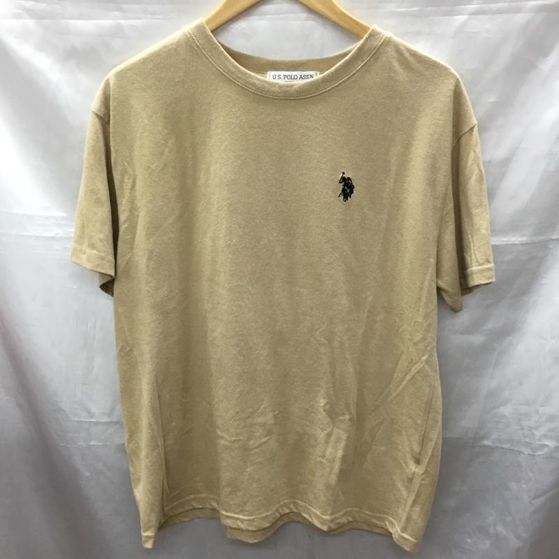 ユーエスポロアッスン U.S.POLO ASSN. Tシャツ 半袖 半袖カットソー プリントTシャツ クルーネックカットソー FREE ロゴ、文字 ベージュ / ベージュ / レディース USED 古着 中古 10113327