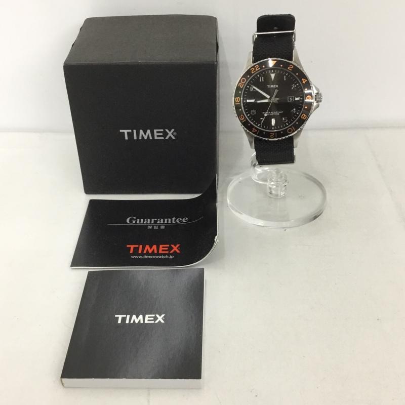 タイメックス TIMEX 腕時計 アナログ(クォーツ式) T2P031 箱有 ロゴ、文字 黒 / ブラック / メンズ USED 古着 中古 10127059