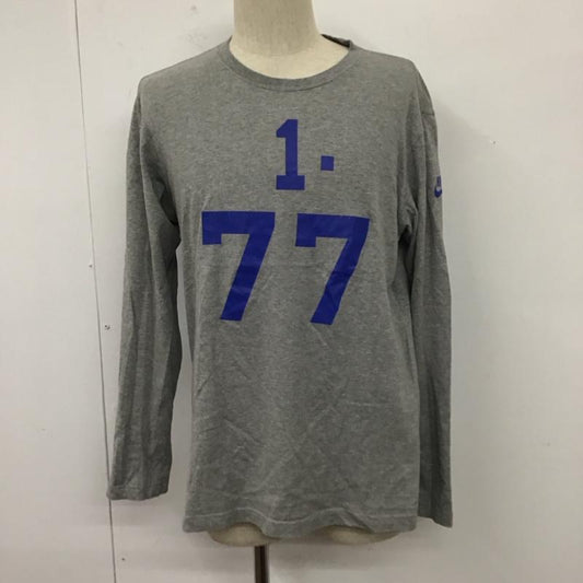 ナイキ NIKE カットソー 長袖 長袖カットソー クルーネックカットソー プリントTシャツ ロングスリーブカットソー M プリント 灰 / グレー /  メンズ USED 古着 中古 10111109
