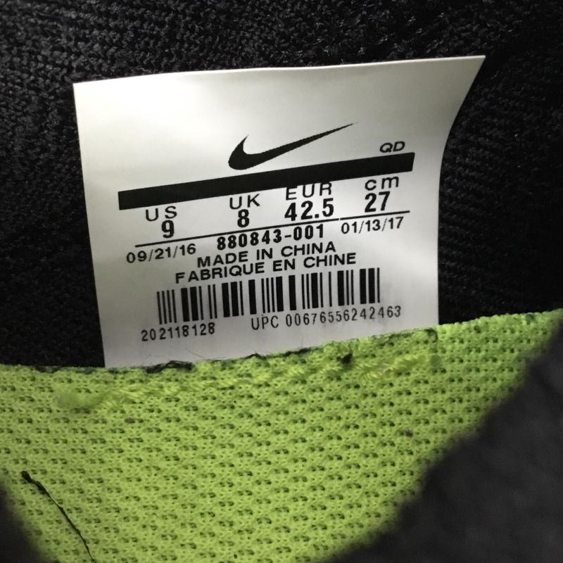 ナイキ NIKE スニーカー スニーカー 880843-001 FREE RN FLYKNIT 27cm 27.0cm ロゴ、文字 黒 / ブラック / X 白 / ホワイト / メンズ USED 古着 中古 10115044