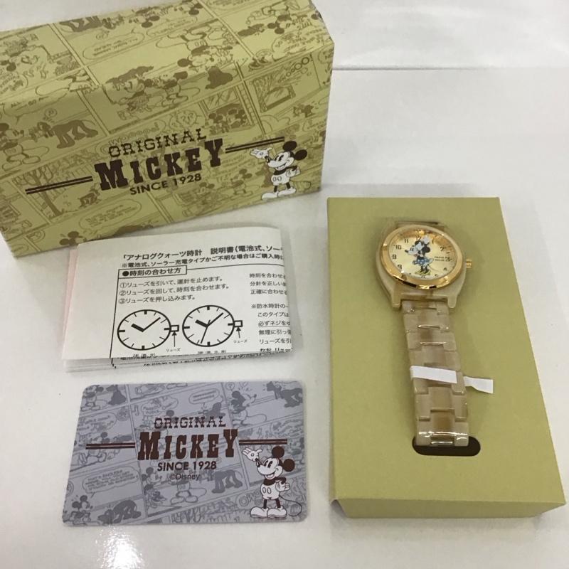 ディズニー Disney 腕時計 アナログ(クォーツ式) べっ甲 ミニーマウス アセテート ウォッチ 無地 アイボリー / アイボリー / X 金 / ゴールド / レディース USED 古着 中古 10135104