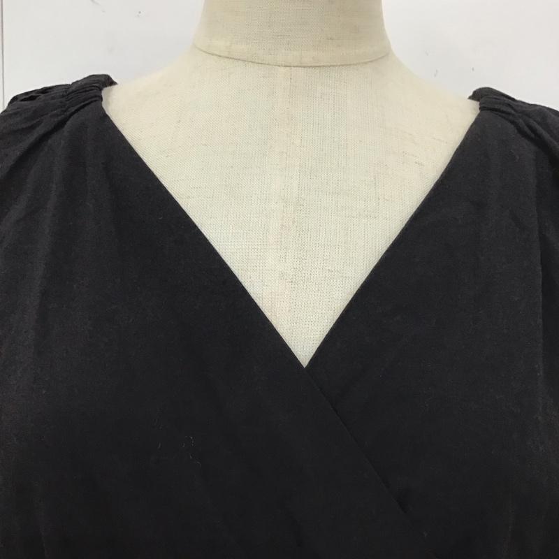 サニーレーベル Sonny Label カットソー 長袖 LA76-23K002 カシュクール シャーリングブラウス 前後着 FREE 無地 黒 / ブラック /  レディース USED 古着 中古 10112244