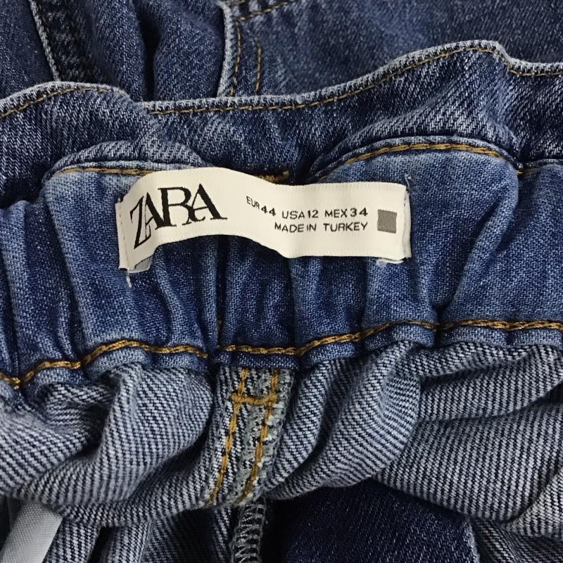 ザラ ZARA パンツ デニム、ジーンズ デニムパンツ ワイドパンツ カジュアルパンツ 44インチ 無地 インディゴ / インディゴ / レディース USED 古着 中古 10135577