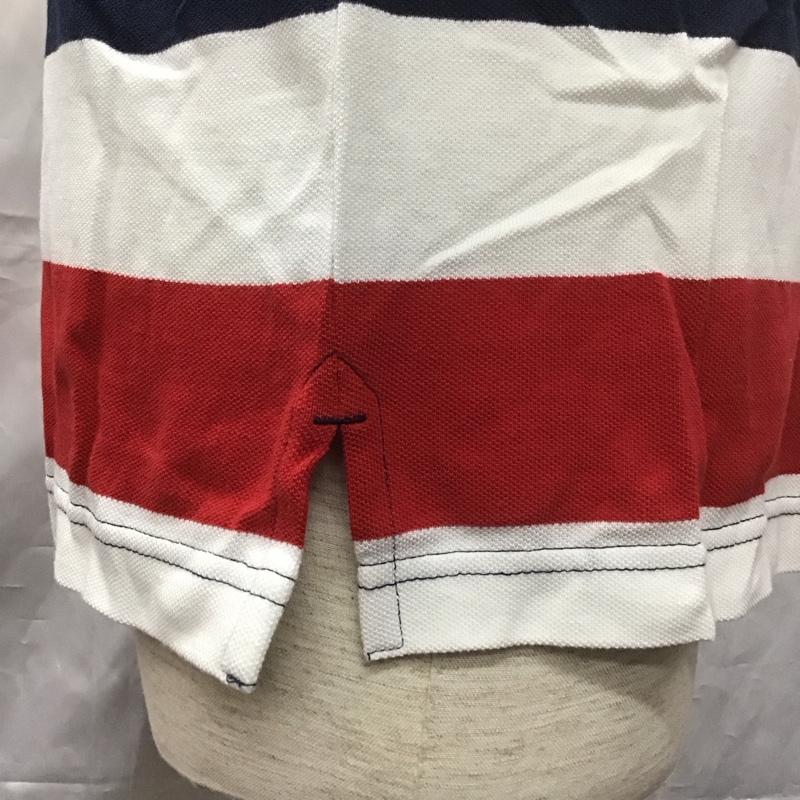 トミーヒルフィガー TOMMY HILFIGER ポロシャツ 半袖 半袖カットソー 半袖ポロシャツ カラーシャツ S ボーダー柄 白 / ホワイト / X 赤 / レッド / X 紺 / ネイビー /  メンズ USED 古着 中古 10111036