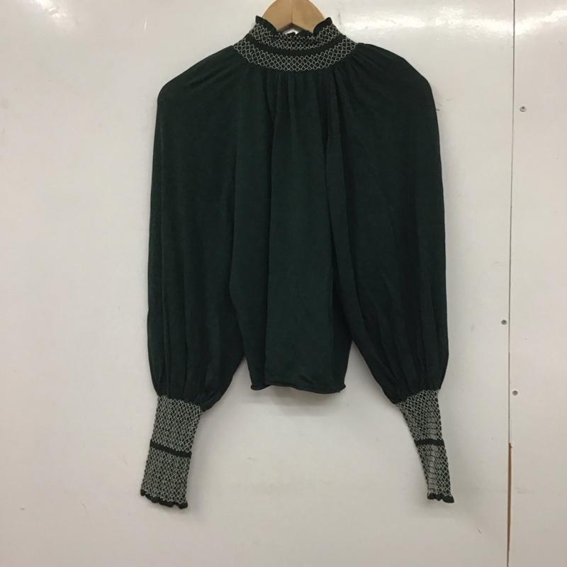 ザラ ZARA カットソー 長袖 M 無地 緑 / グリーン / レディース USED 古着 中古 10139496