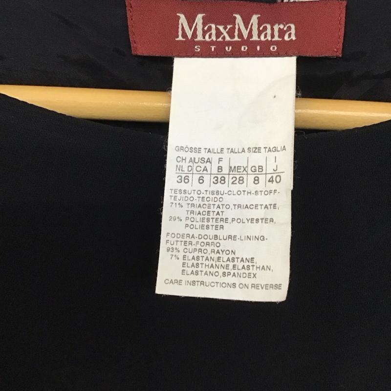 マックスマーラ Max Mara ワンピース ひざ丈スカート 40 無地 黒 / ブラック /  レディース USED 古着 中古 10133401
