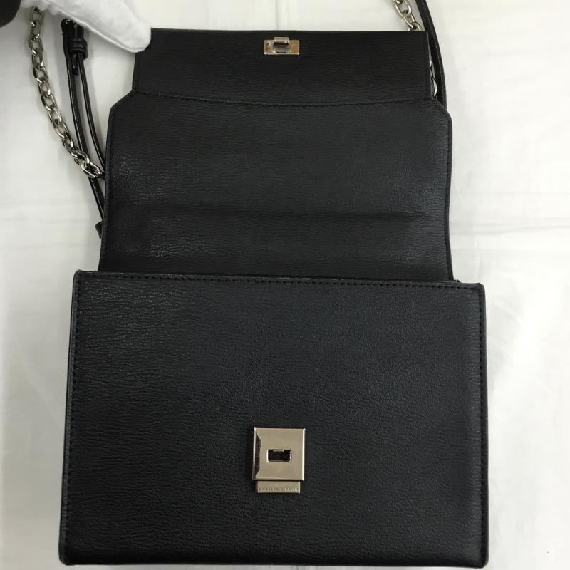 チャールズアンドキース charles&keith ショルダーバッグ ショルダーバッグ チェーンストラッププッシュロック クロスボディバッグ ロゴ、文字 黒 / ブラック / X 銀 / シルバー / レディース USED 古着 中古 10130868